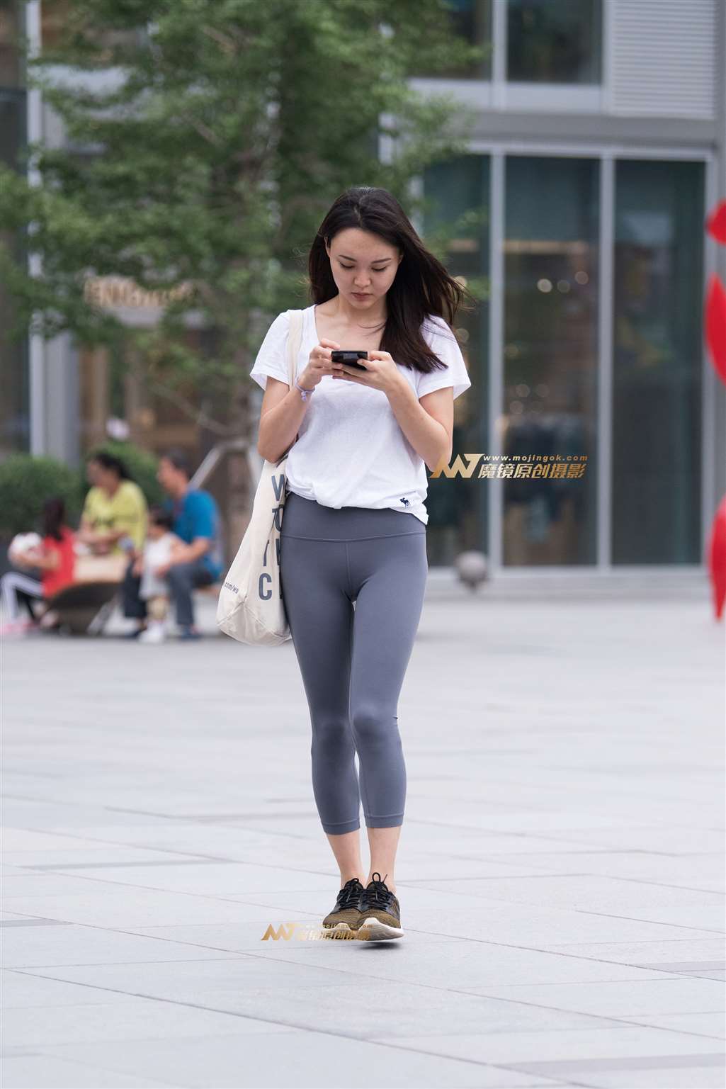 图片[4]-【一只傻麋鹿赛帖】灰色紧身瑜伽裤美女-街拍流行馆